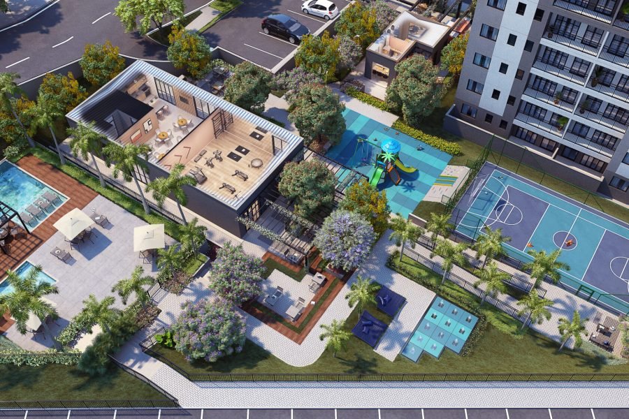 Vista aérea do lazer